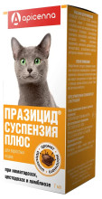 Празицид-суспензия сладкая для кошек7 мл на 7кг